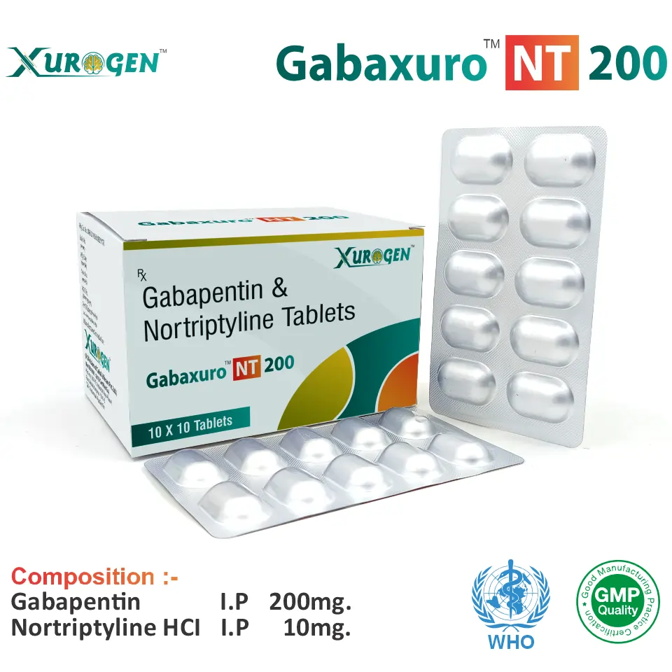 Gabapentin 200mg + Nortriptyline 10mg Tablet Packaging
